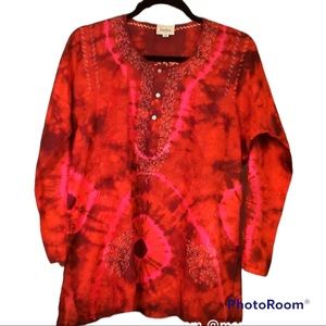 Neiman Marcus 100% Natural Silk Tunic Blouse sz 42 European or 14 in US